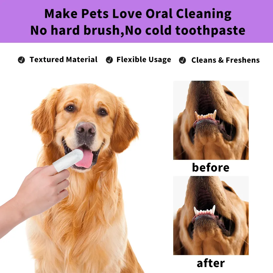 No Rinse Dog Teeth Whitening Wipes Sustainable Pet Teeth Care